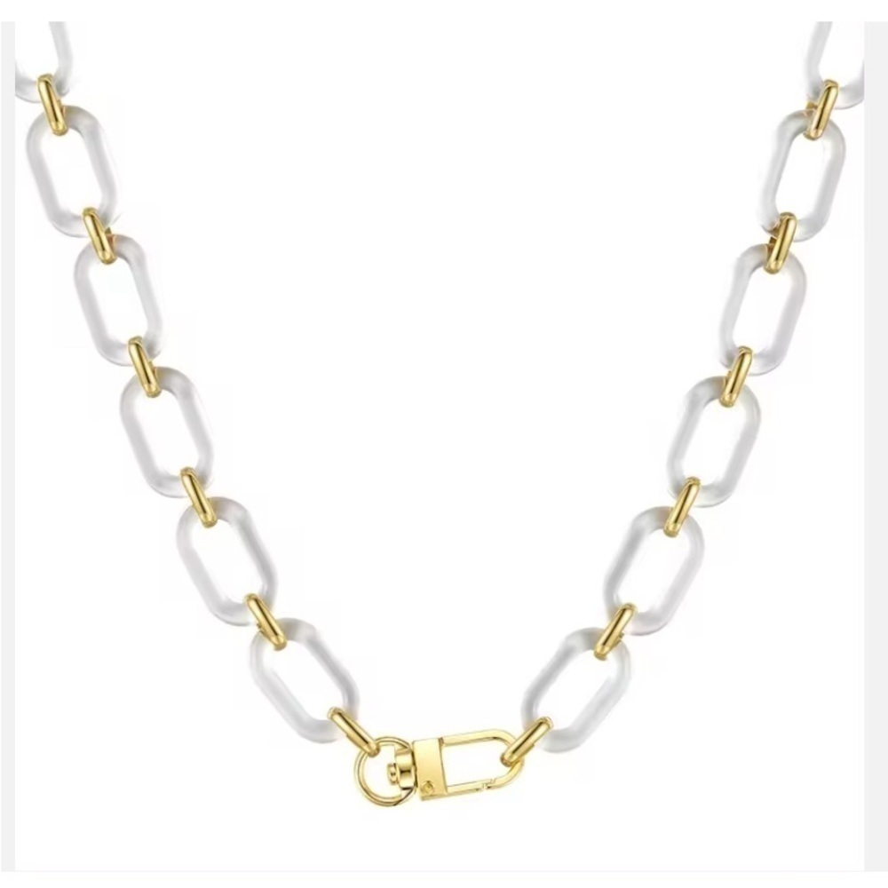NEW -‎ Transparent Resin Link Necklace